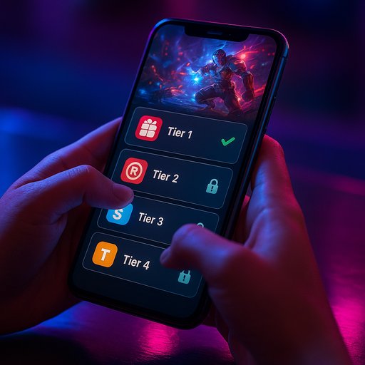TK333 Login app screen with reward tiers
